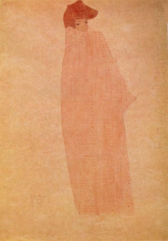 Egon Schiele Standing woman in a Long Cloak china oil painting image